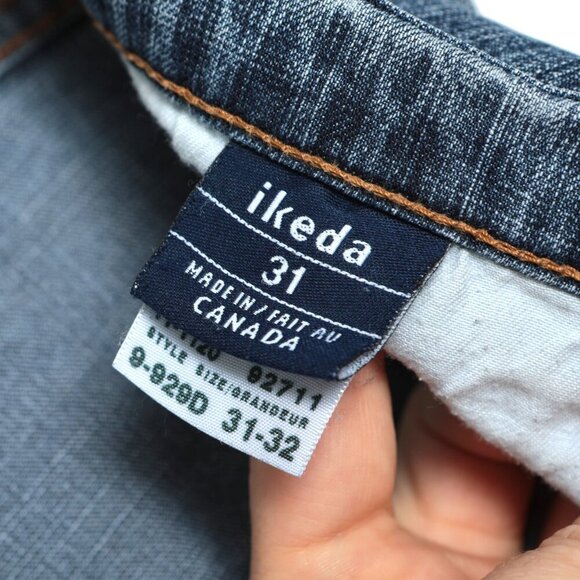 Vintage IKEDA 700 Straight Leg Jeans 90s Y2K Mid Rise Denim Retro Zipper Fly 31 - Picture 6 of 15